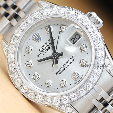 ladies white gold and diamond rolex|rolex oystersteel and white gold.